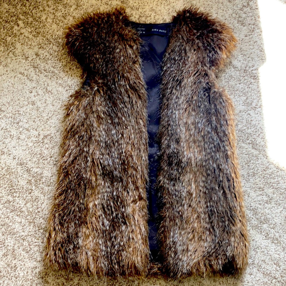 Zara : Faux Fur Vest